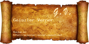 Geiszler Verner névjegykártya